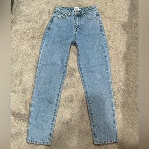 Princess Polly Light Blue Straight Leg Jeans